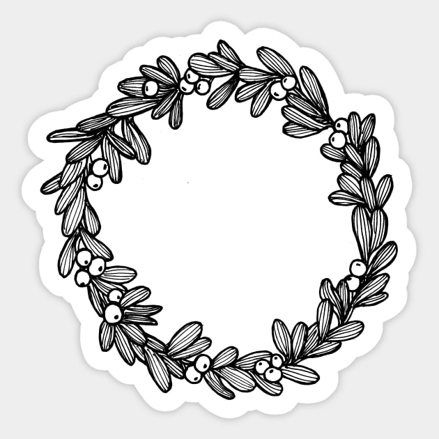 Mistletoe Wreath Sticker by crumpetsandcrabsticks